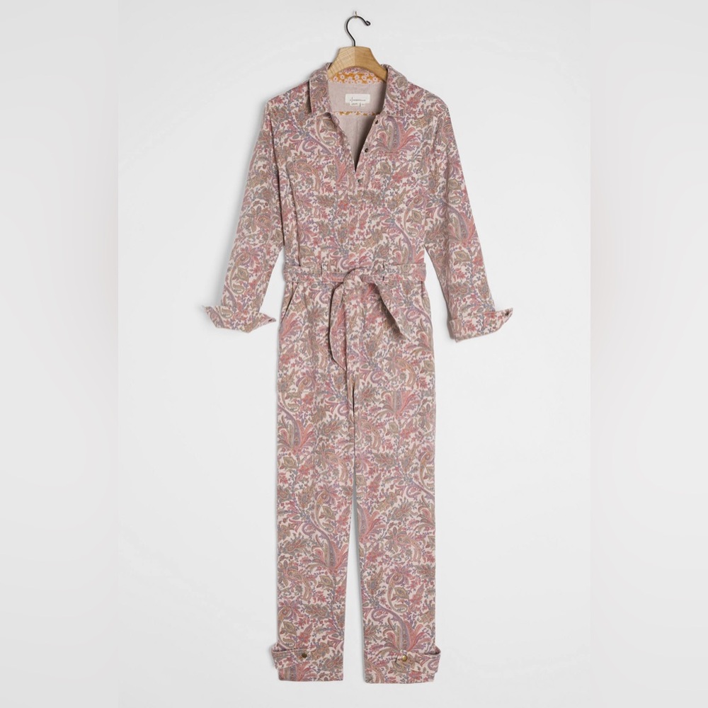 Anthropologie Paisley Utility Jumpsuit, Petite Small